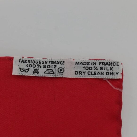 HERMES Carre 90 Scarf ""LENTENTE CORDIALE"" Silk Red White Auth - Picture 15 of 16